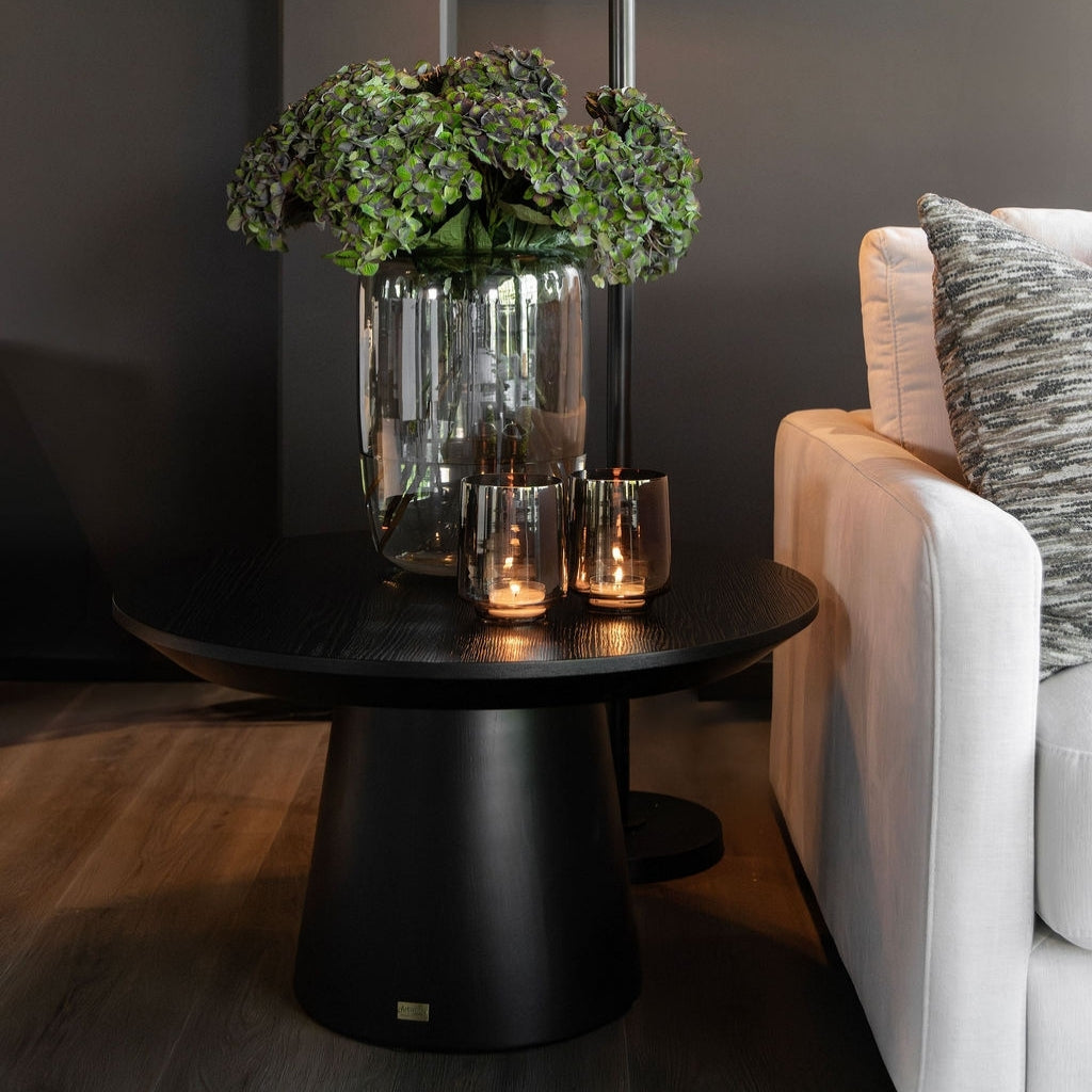 Reef ljuslykta i handblåst glas Smoke Grey