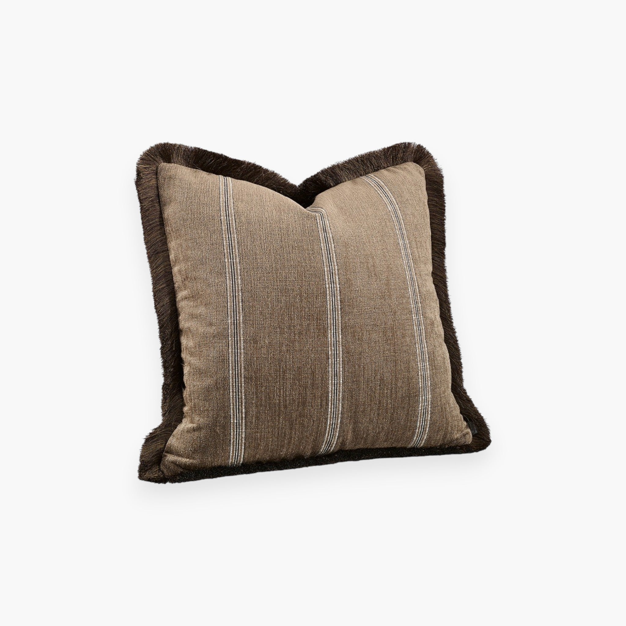 Serena Stripe kuddfodral med frans Chestnut