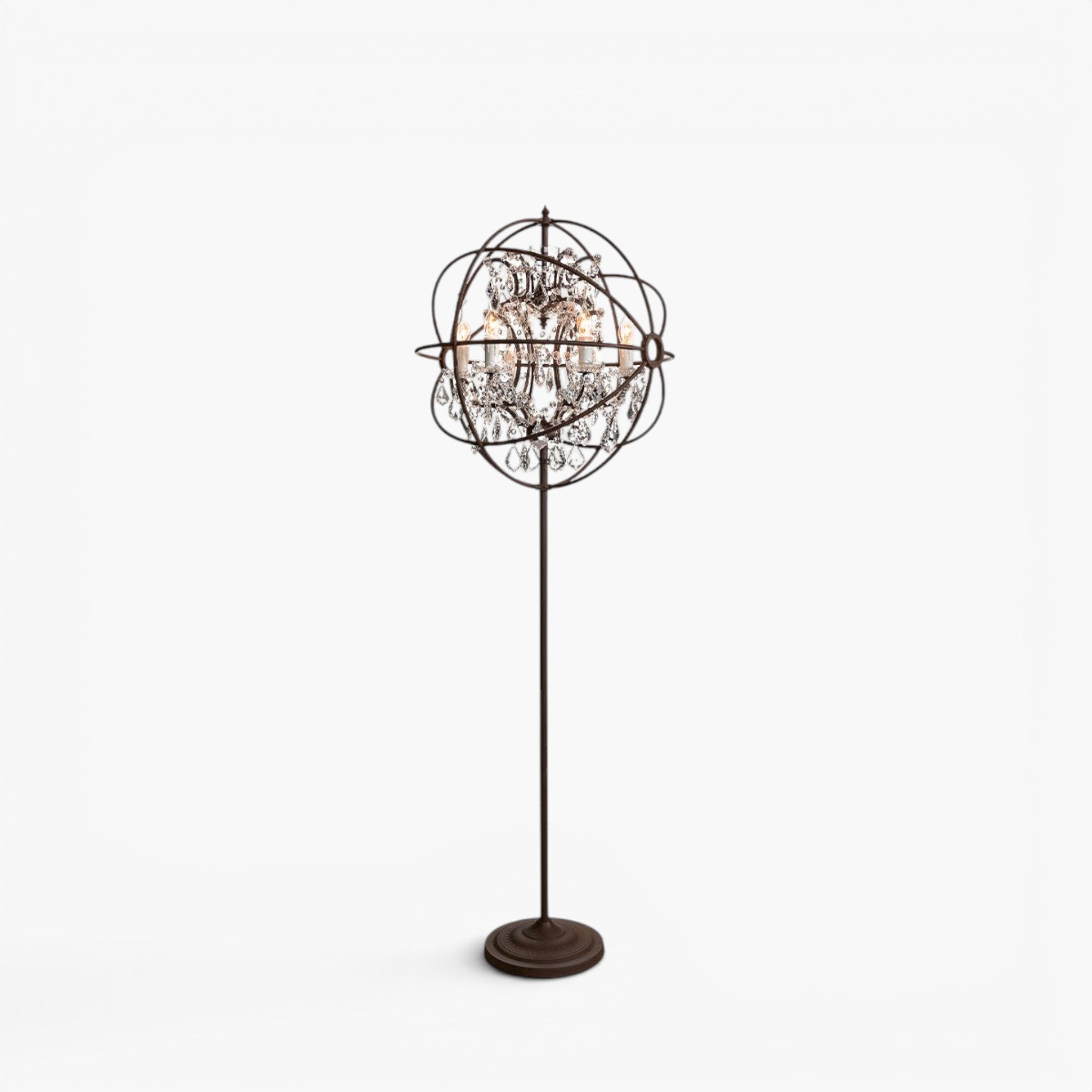 Rome Crystal golvlampa - antique rust/crystal