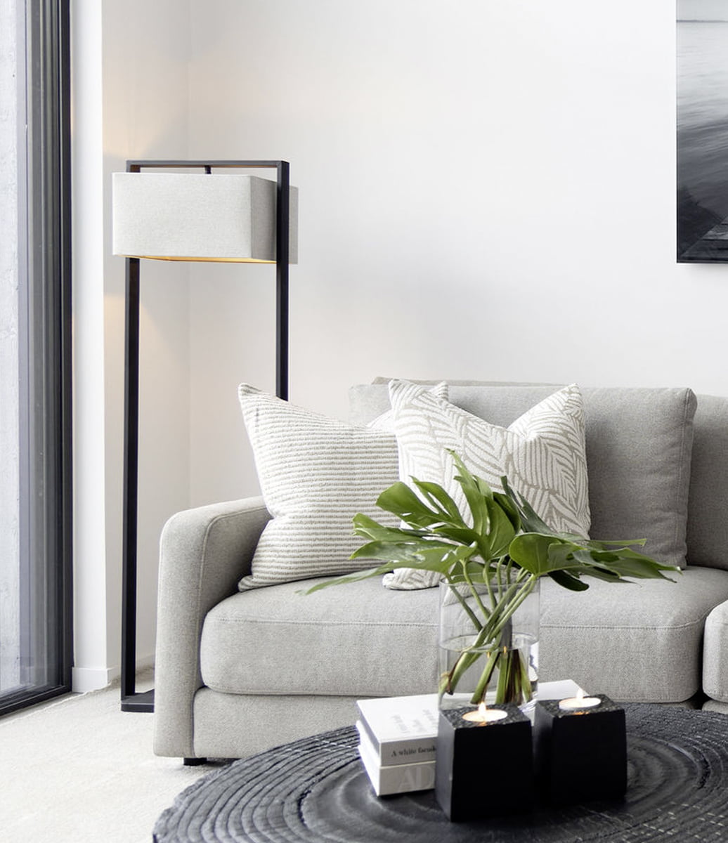 Shade Donati Frame Floor lampskärm Leather Ebony