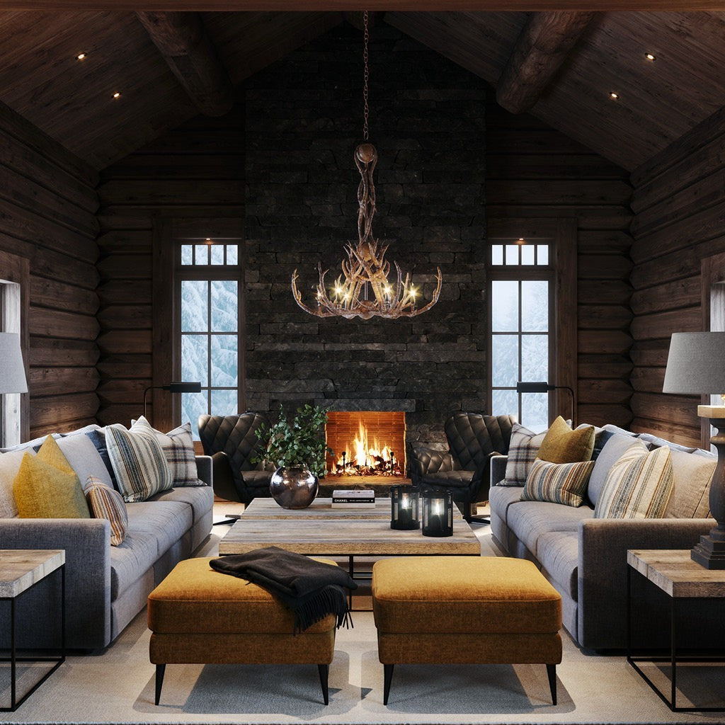 Antler Chandelier Matt Black