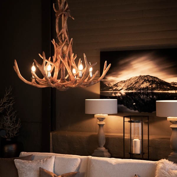 Antler Chandelier Matt Black