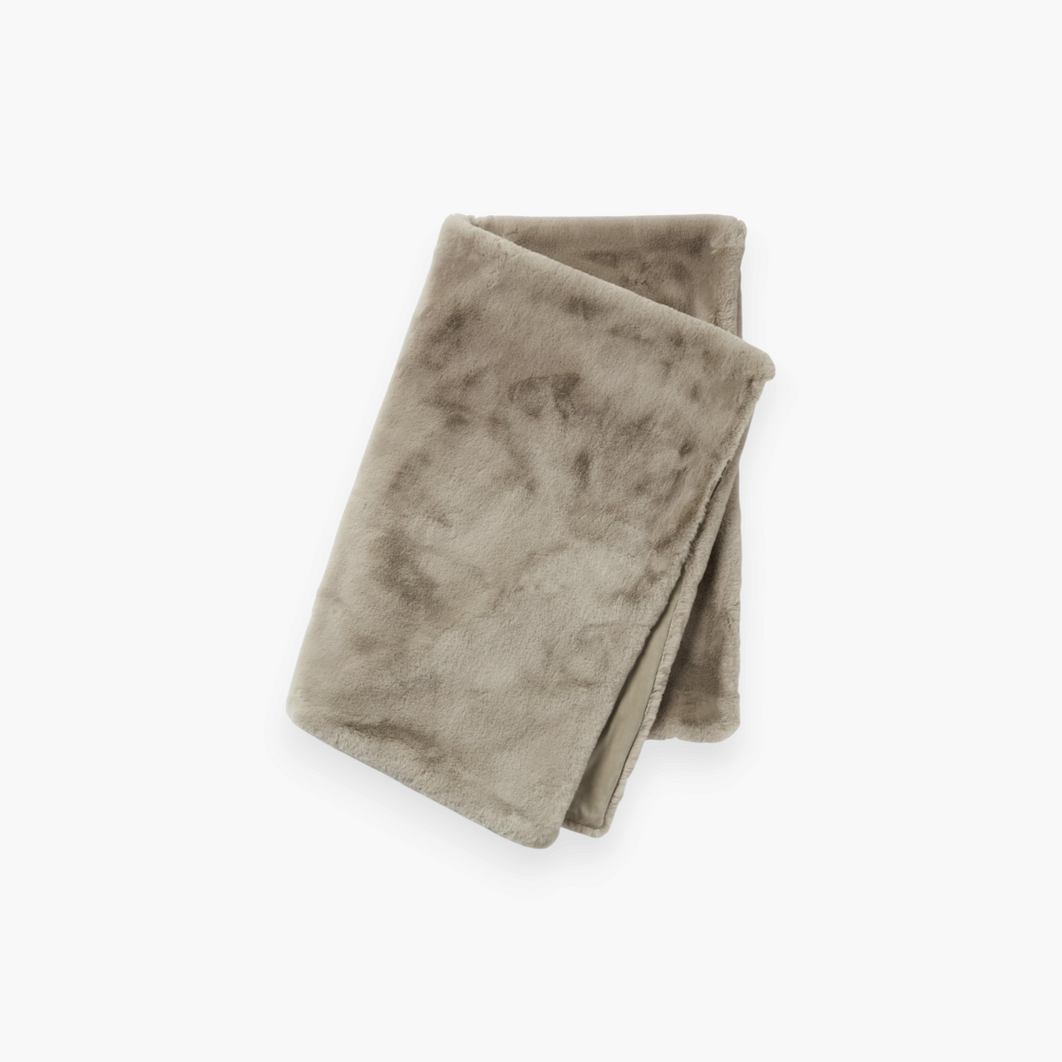 Lyckåsen nougat faux fur blanket with a silky, thick texture and soft plush backing for a cozy home interior.