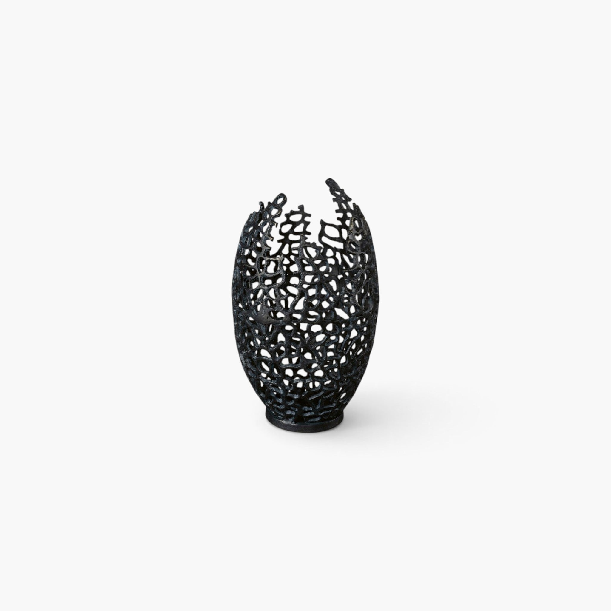 Lyckåsen Bari black metal lantern with an intricate decorative cutout pattern for atmospheric lighting
