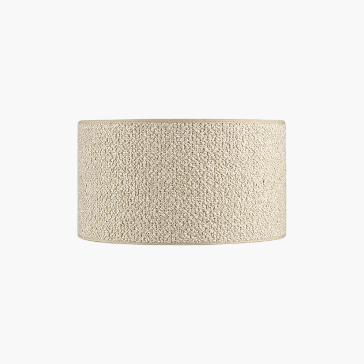 Lyckåsen Shade Cylinder lampshade in a textured beige fabric, featuring a classic drum shape for soft lighting.