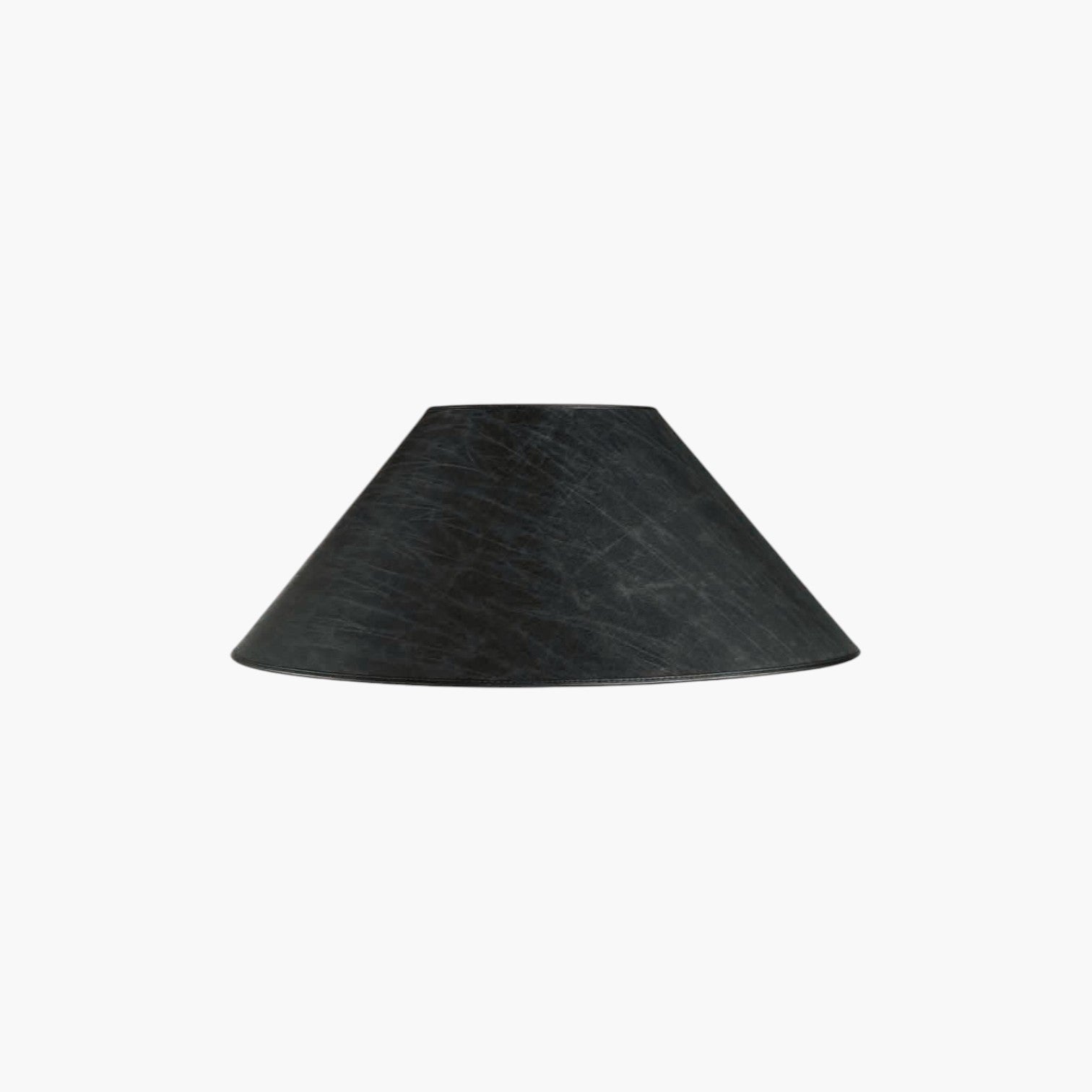 Lyckåsen black leather conical lampshade with a textured finish for a modern Scandinavian home interior