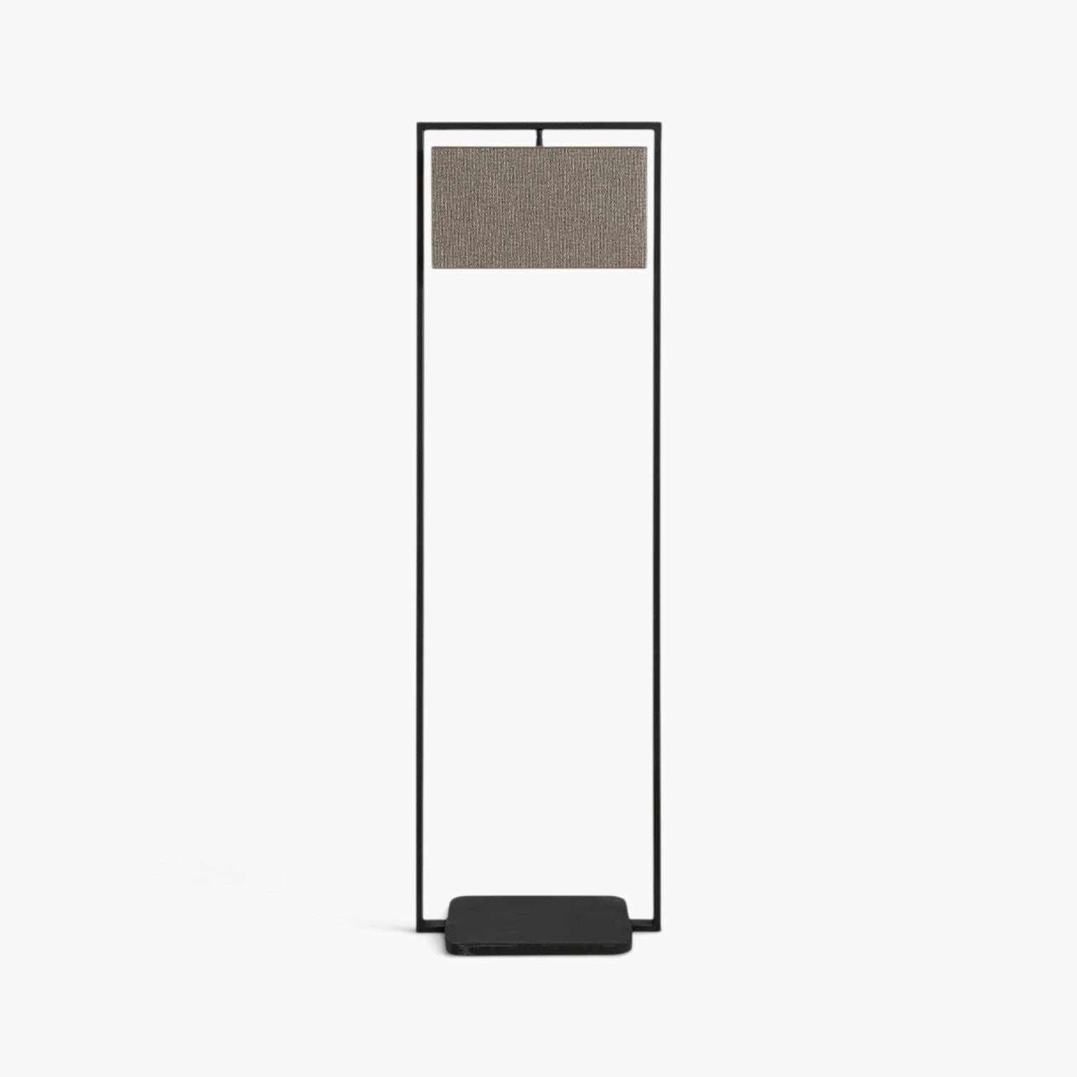 Lyckåsen Donati Frame floor lamp in matte black metal with a rectangular base and minimalist linear design.