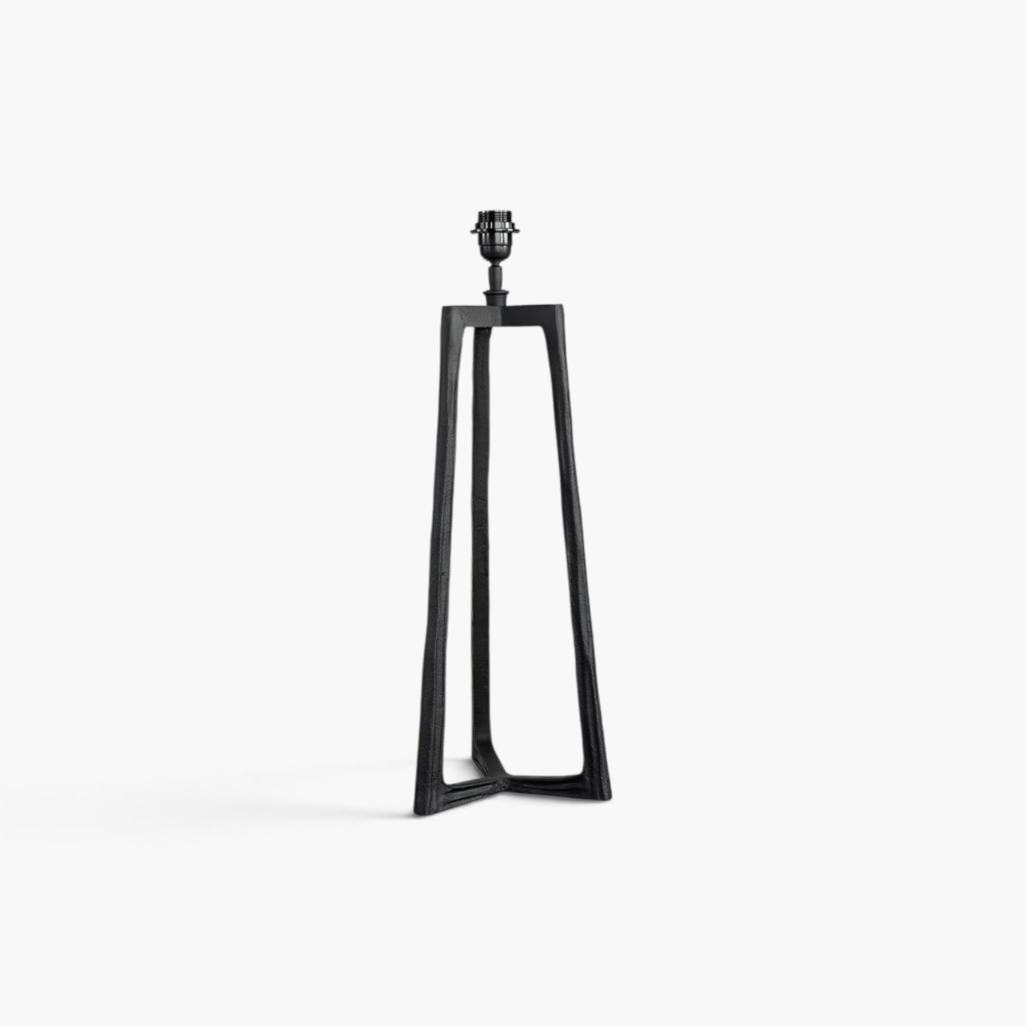 Lyckåsen Montone matte black metal table lamp base with a tripod design, E27 socket, elegant and minimalist style