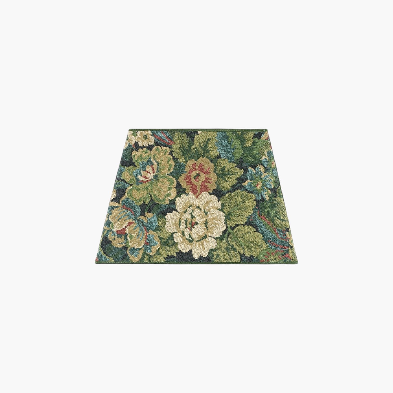 Lyckåsen Shade Square lampshade in Ebonleaf Flower Green with a geometric floral pattern and textured fabric finish.