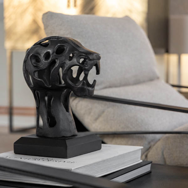 Panther staty Antique Black / Bronze