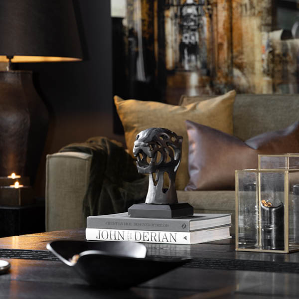 Panther staty Antique Black / Bronze