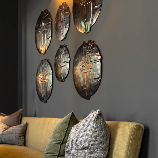 Murale väggdekoration Ø45 Darkblue Bronze