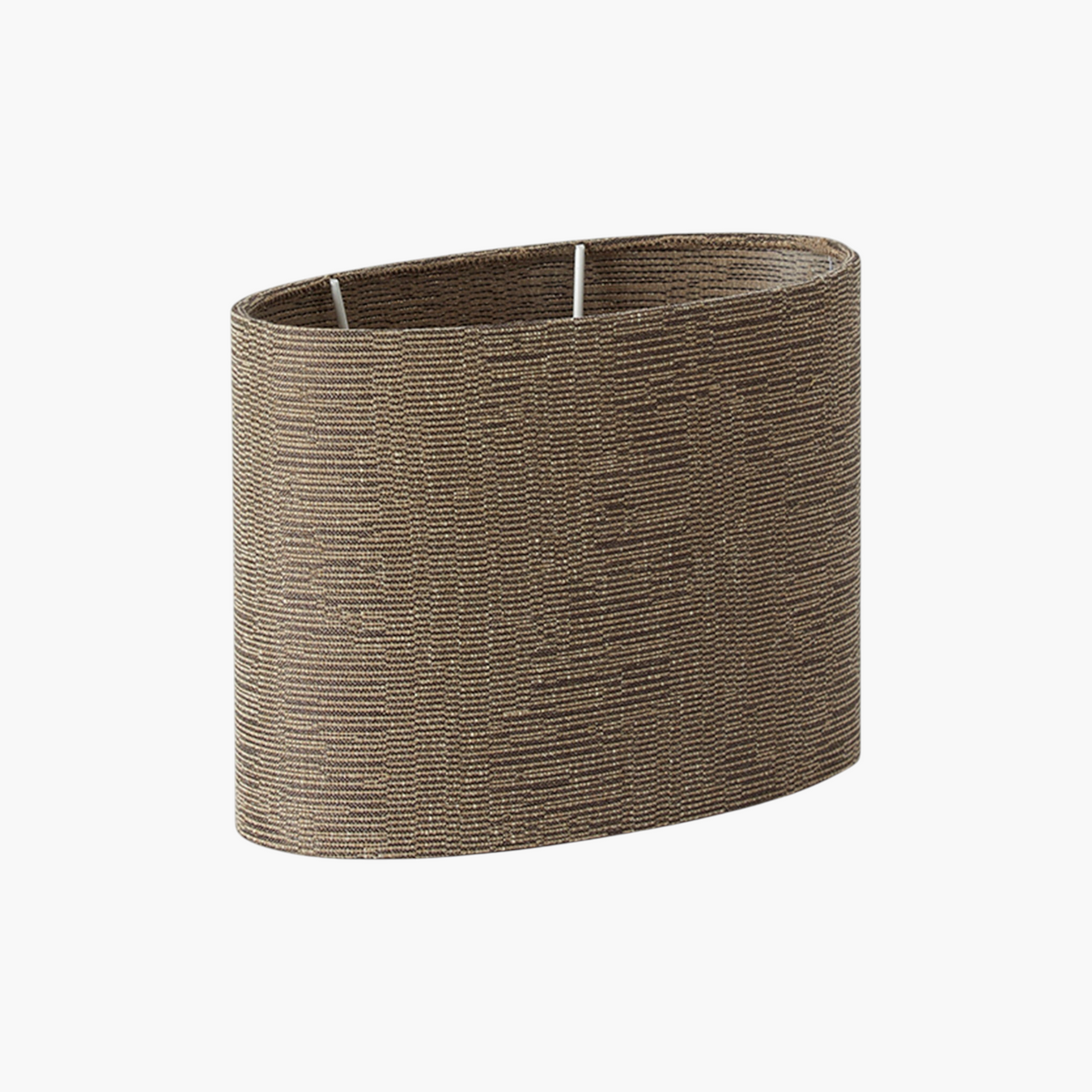 Lyckåsen Qvist modern oval lampshade in brown with a textured fabric finish, ideal for narrow spaces.