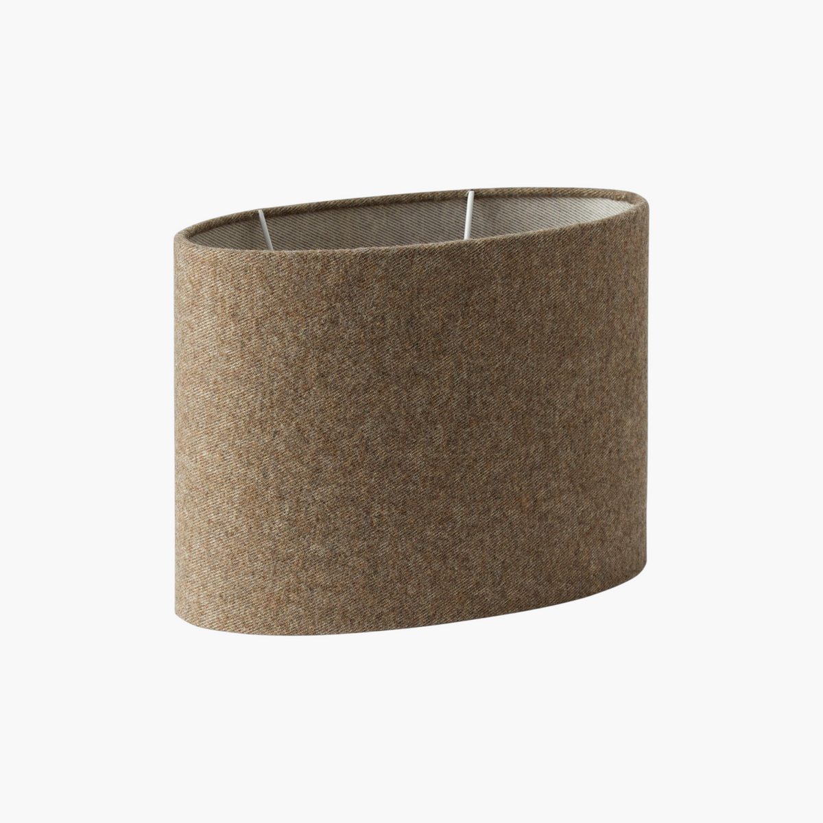 Lyckåsen Qvist modern oval lampshade in a textured taupe fabric finish for contemporary home lighting