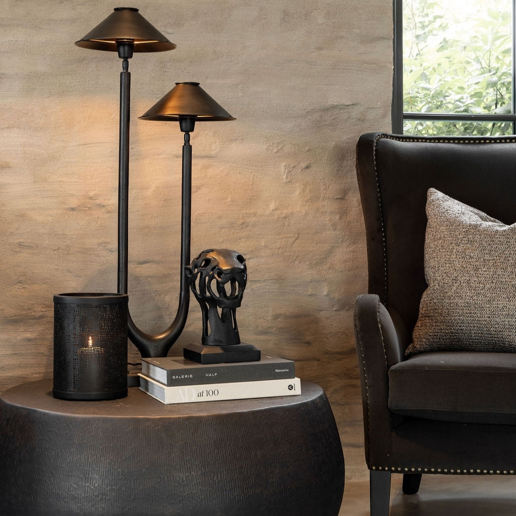 Panther staty Antique Black / Bronze