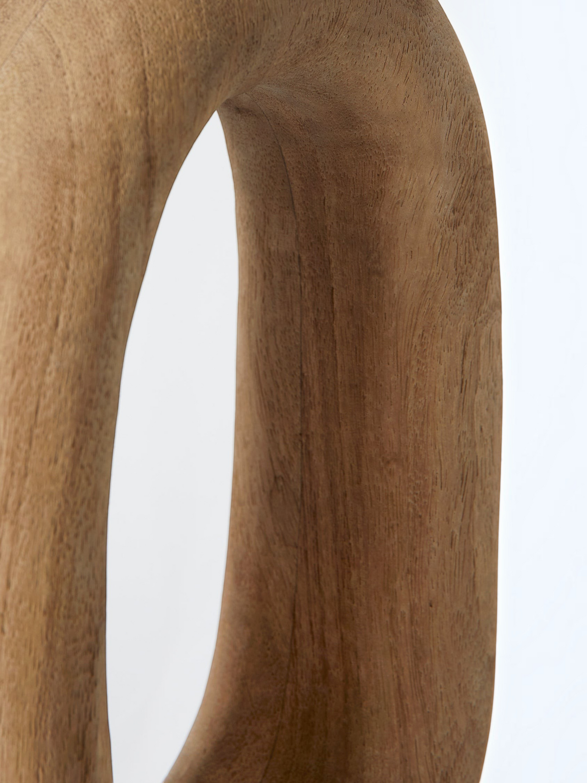 Lyckåsen Qvist 408 table lamp in light brown sandblasted natural wood with an organic sculptural shape.