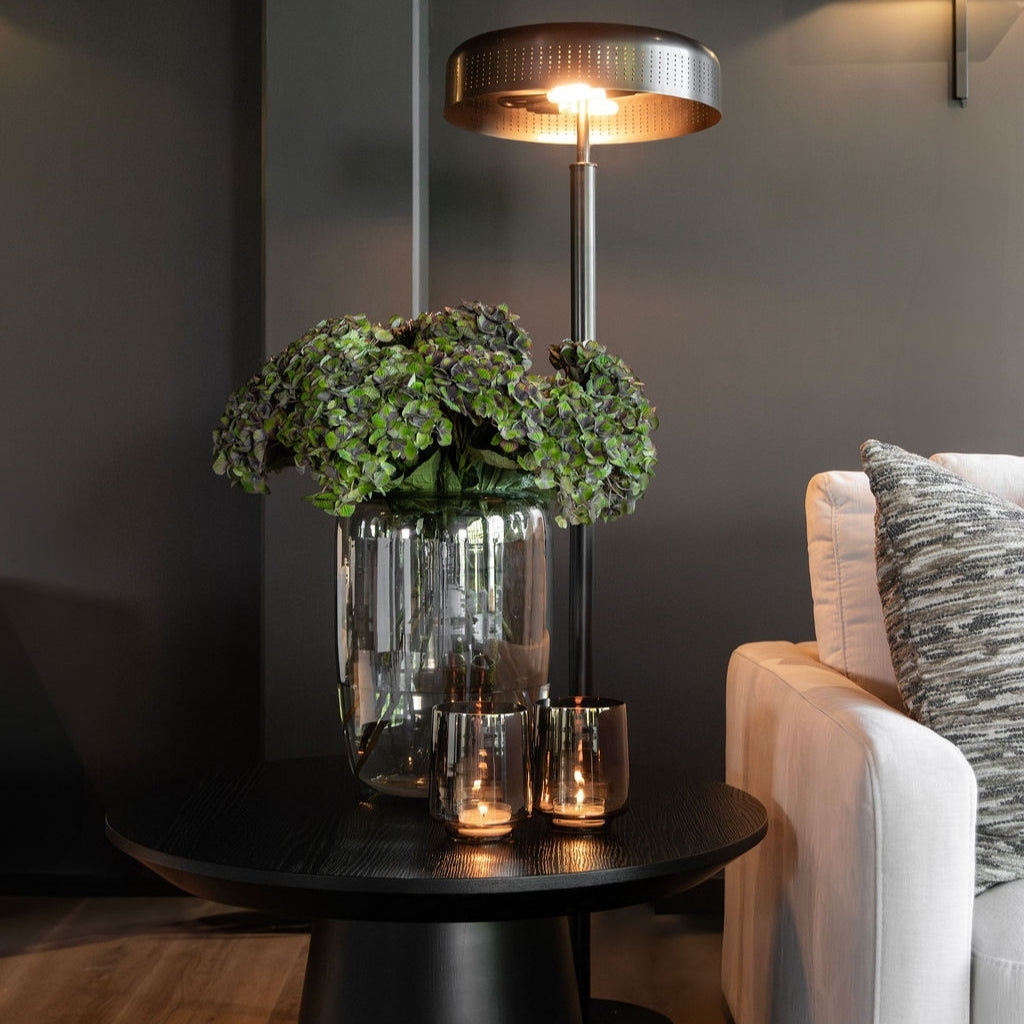 Reef vas i handblåst glas Smoke Grey