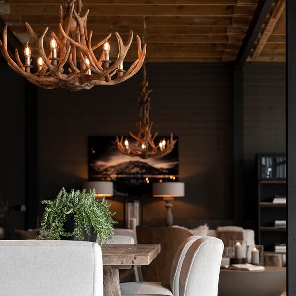 Antler Chandelier Matt Black