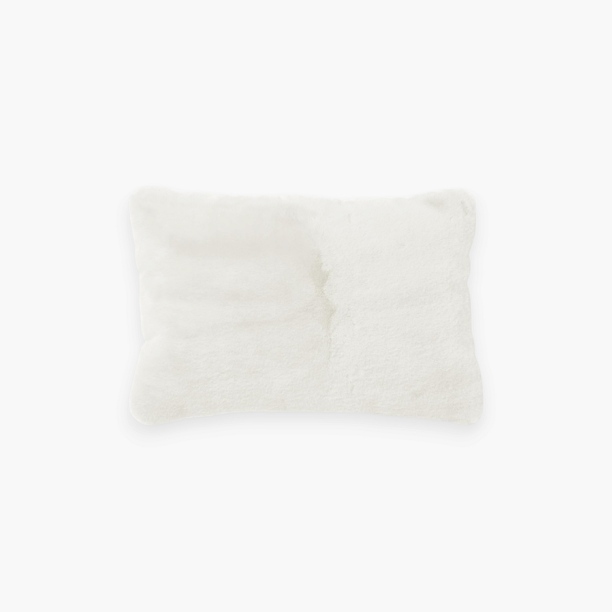 Lyckåsen ivory fluffy rectangular cushion made of soft faux fur polyester, 40x60 cm decorative throw pillow