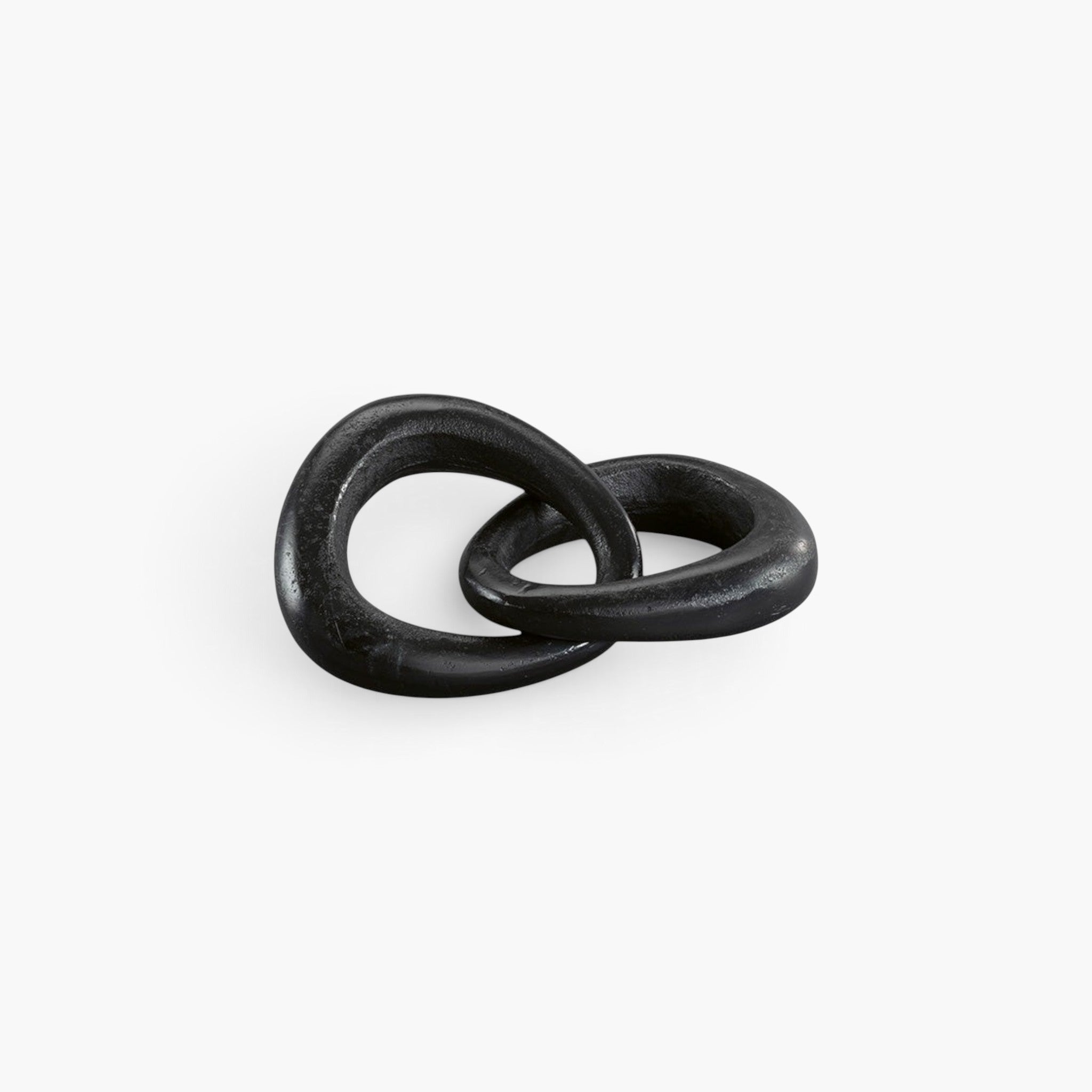 Lyckåsen Alcamo decorative chain in black metal with two interlocking links for a modern industrial home decor look.