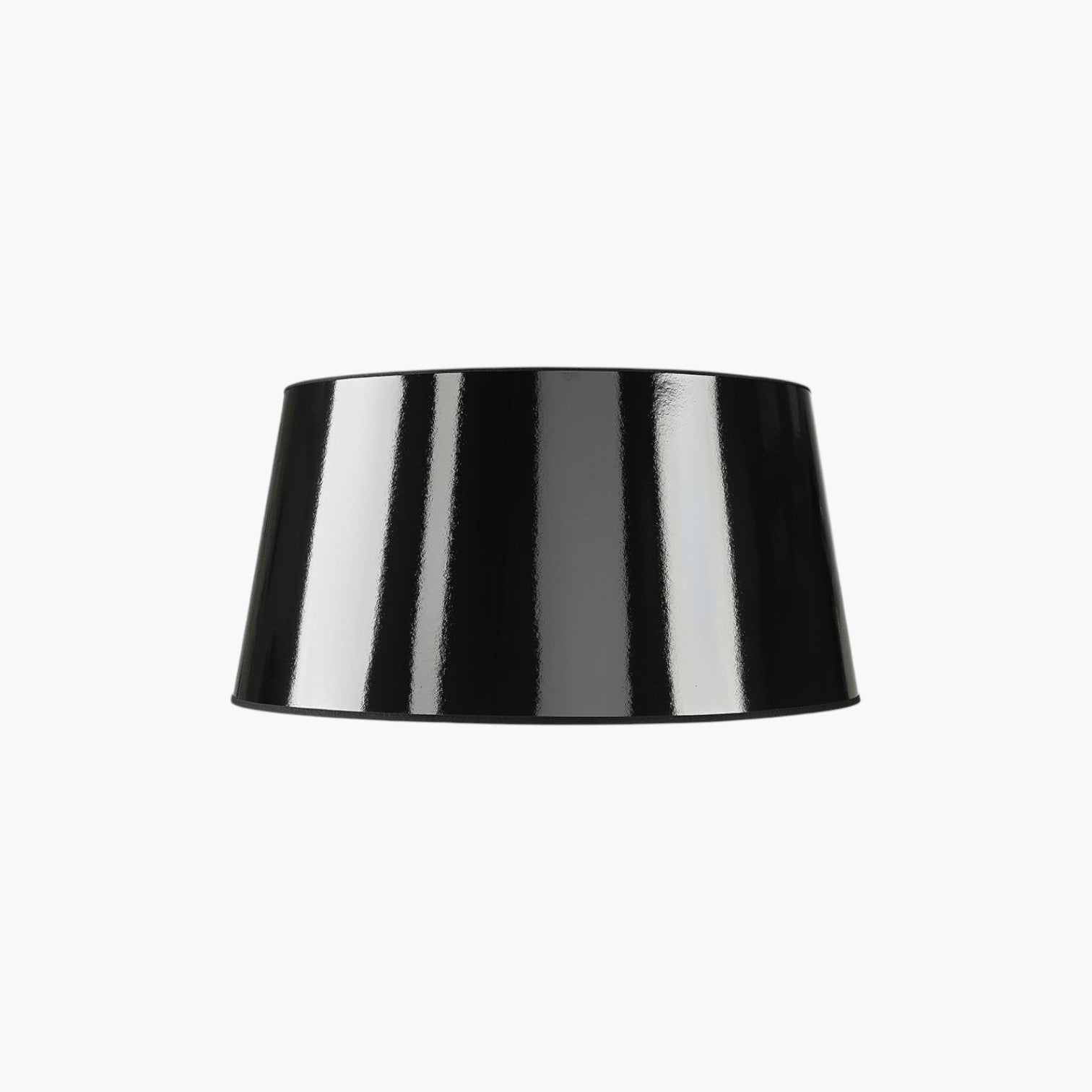 Lyckåsen Shade Classic lampshade in a sleek black lacquer finish with a timeless tapered drum silhouette.