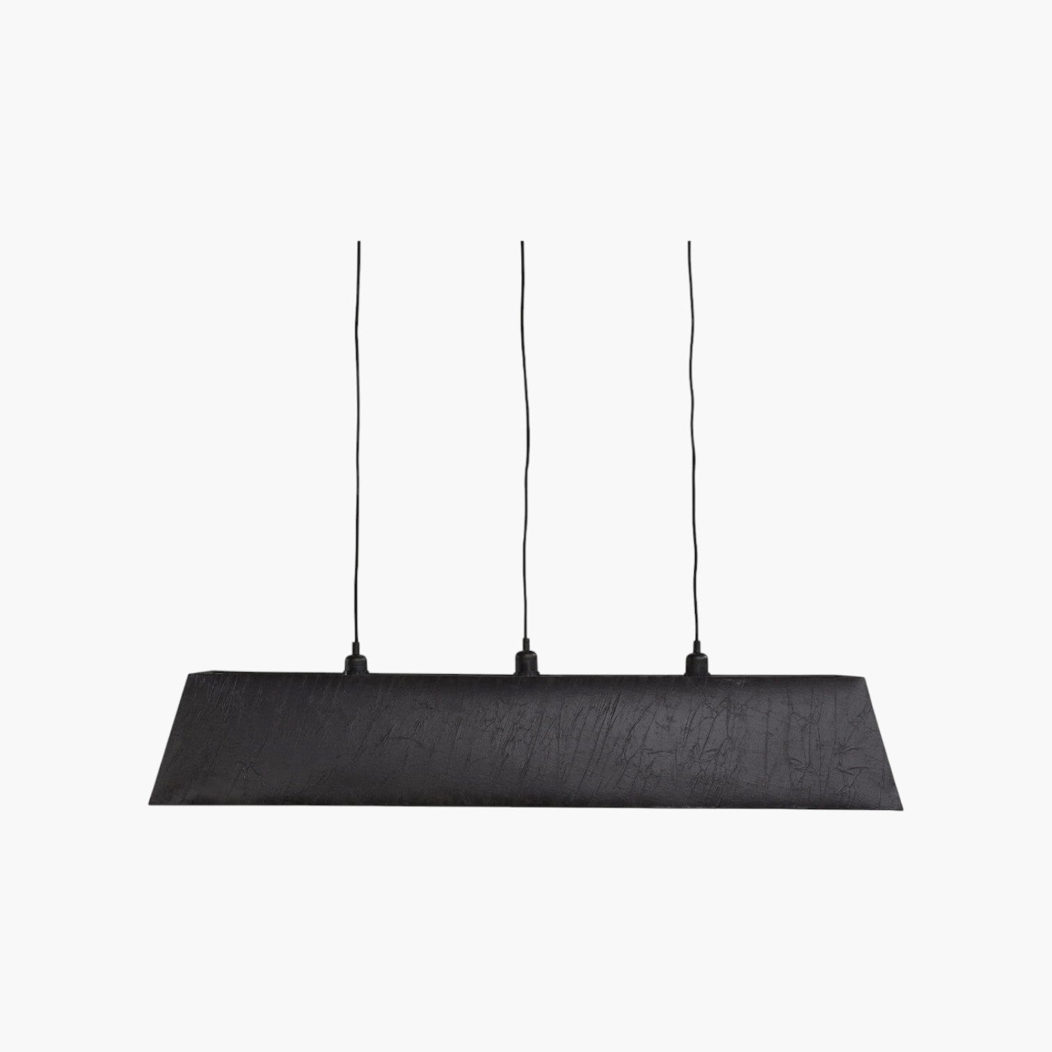 Lyckåsen Canyon rectangular black pendant lamp with three light sockets and black hanging cables