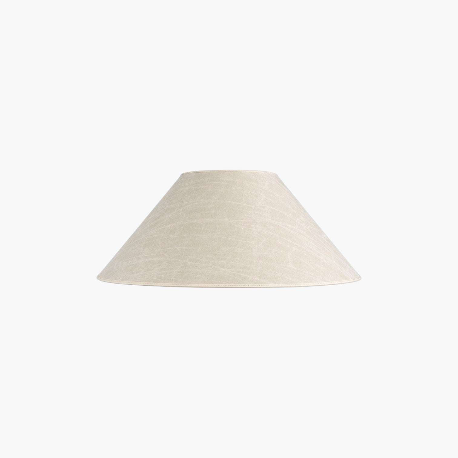Lyckåsen cream leather cone-shaped lampshade for table lamps with a smooth, minimalist design.