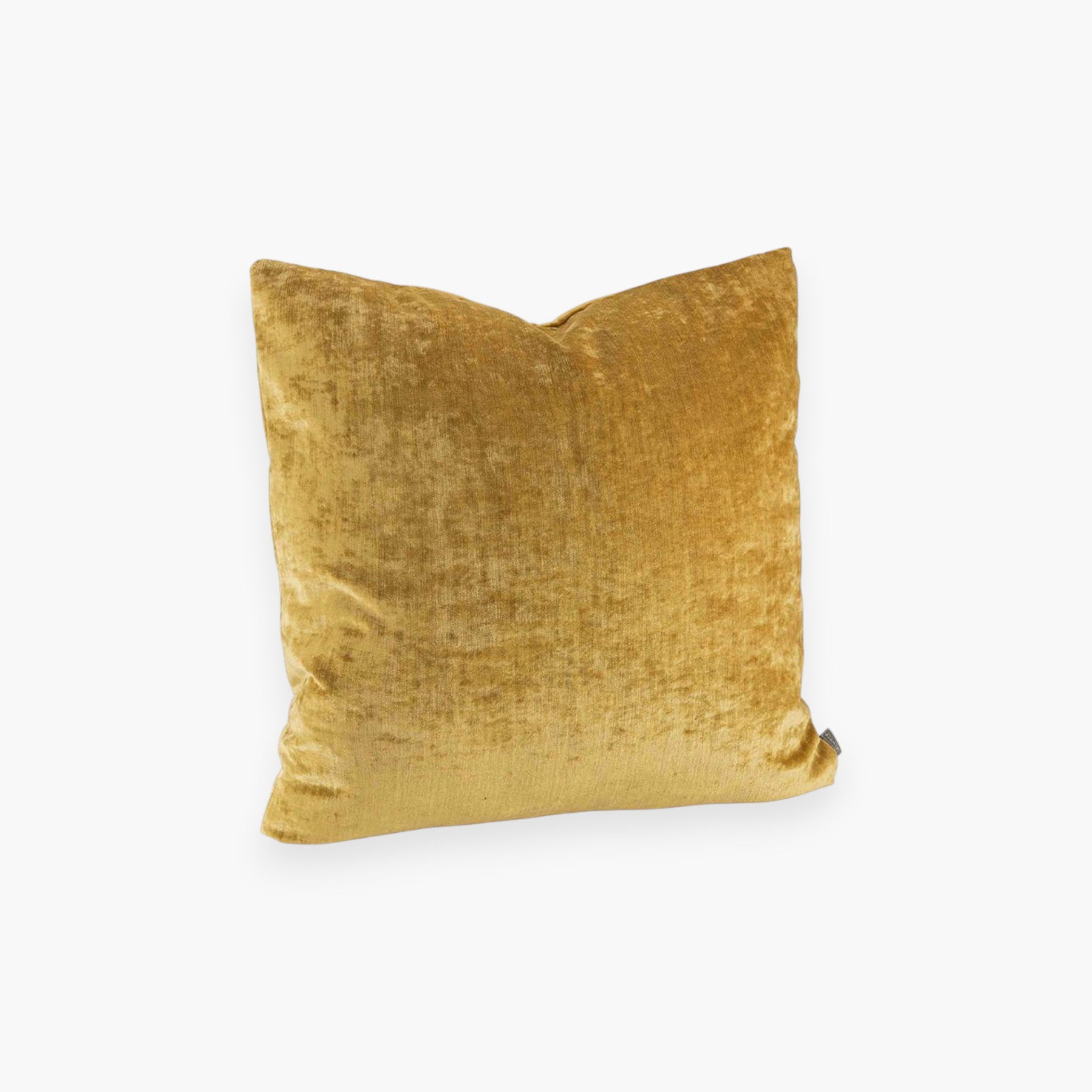 Lyckåsen Garda velvet cushion cover in a rich cognac brown colour with a soft, shimmering texture.