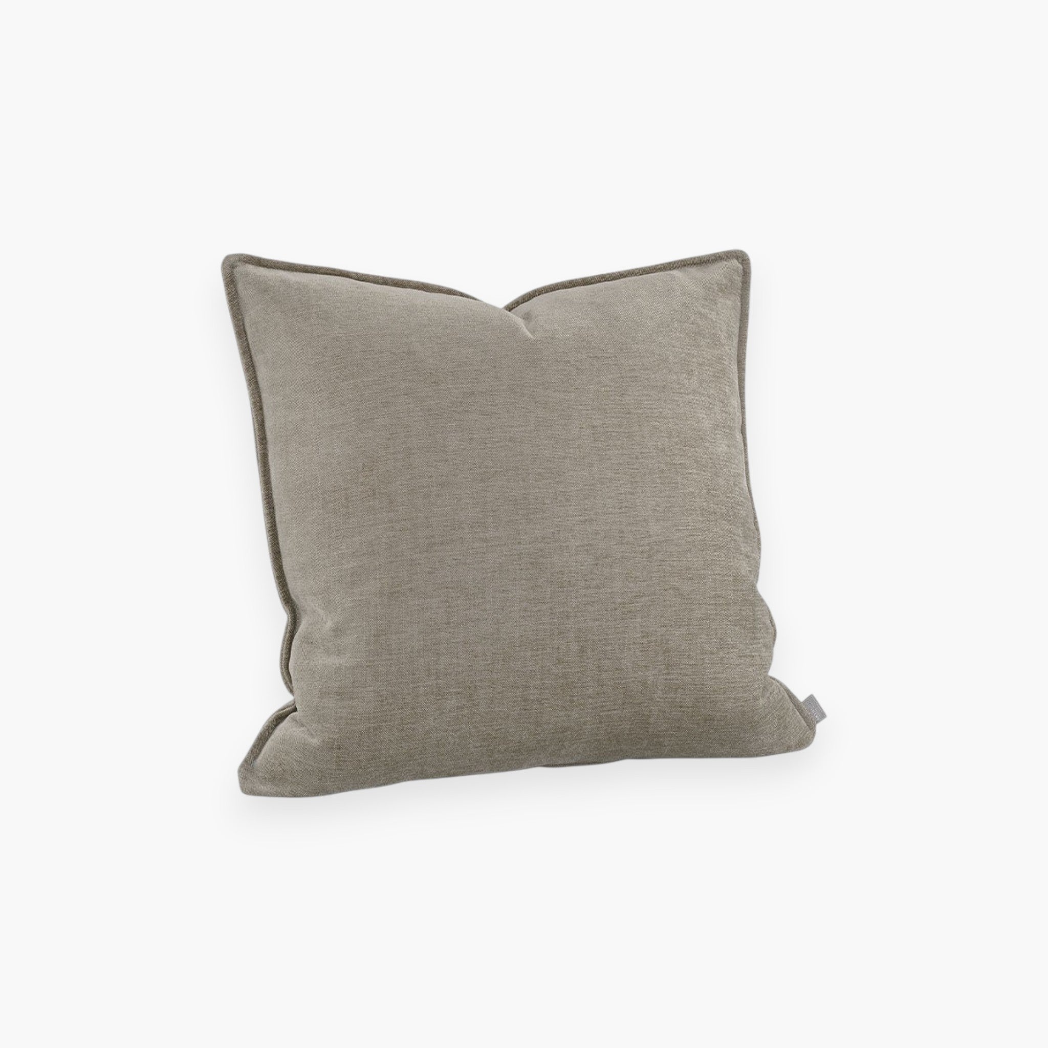 Lyckåsen Hailey liver brown woven polyester cushion cover with decorative side seams and hidden zipper