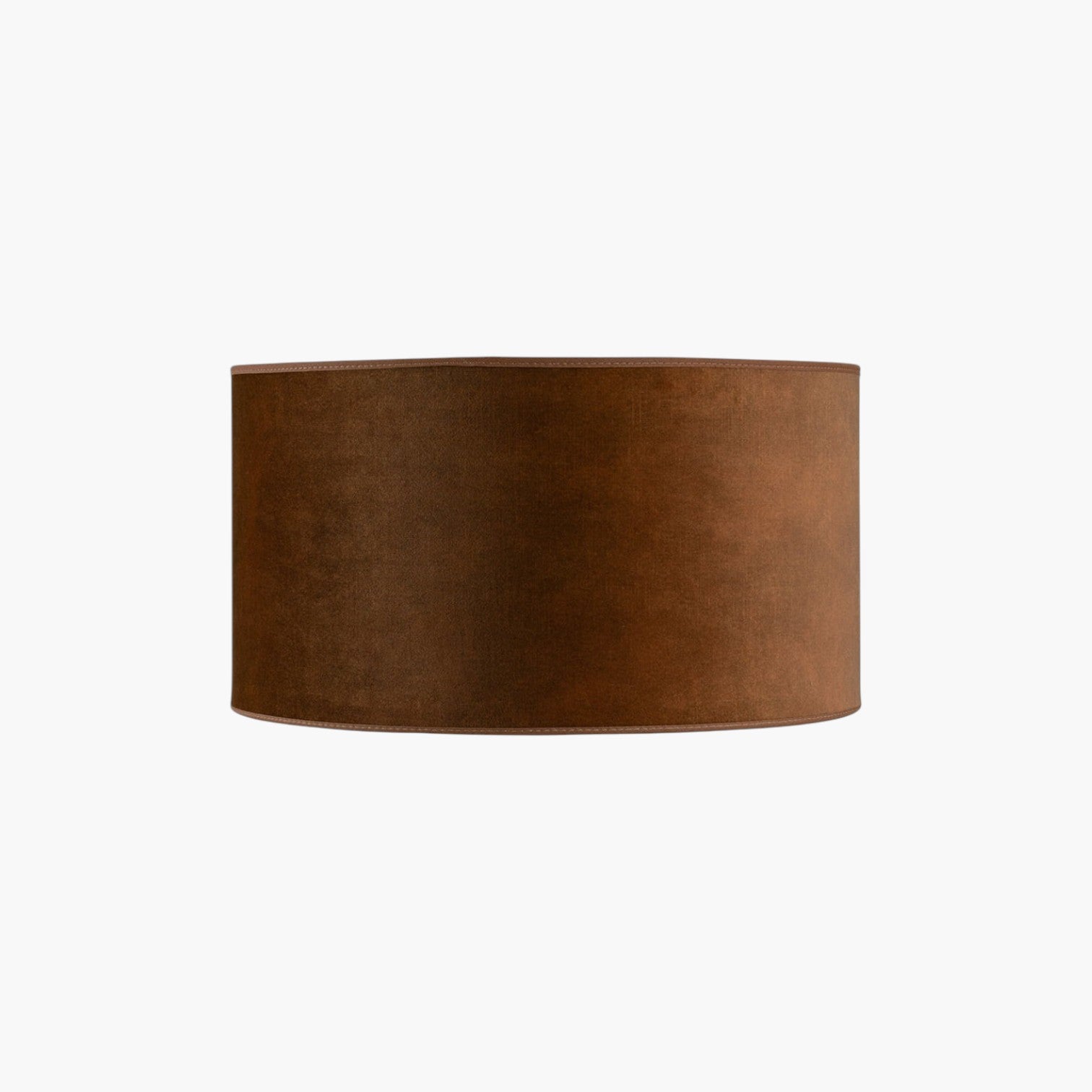 Lyckåsen Shade Cylinder lampshade in a rich hazel brown velvet fabric with a clean, minimalist cylindrical design.