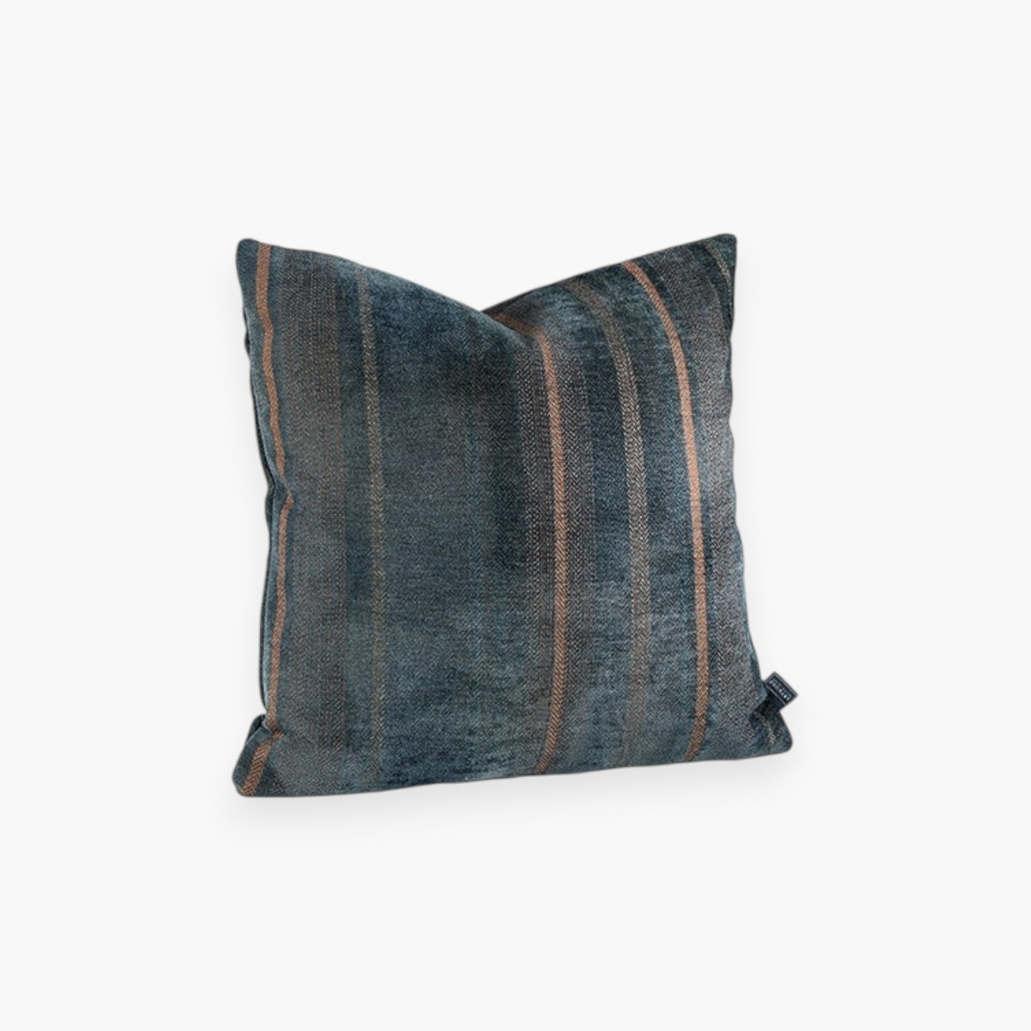Lyckåsen Merano apatite blue striped cushion cover with a soft textured finish and hidden zipper closure.