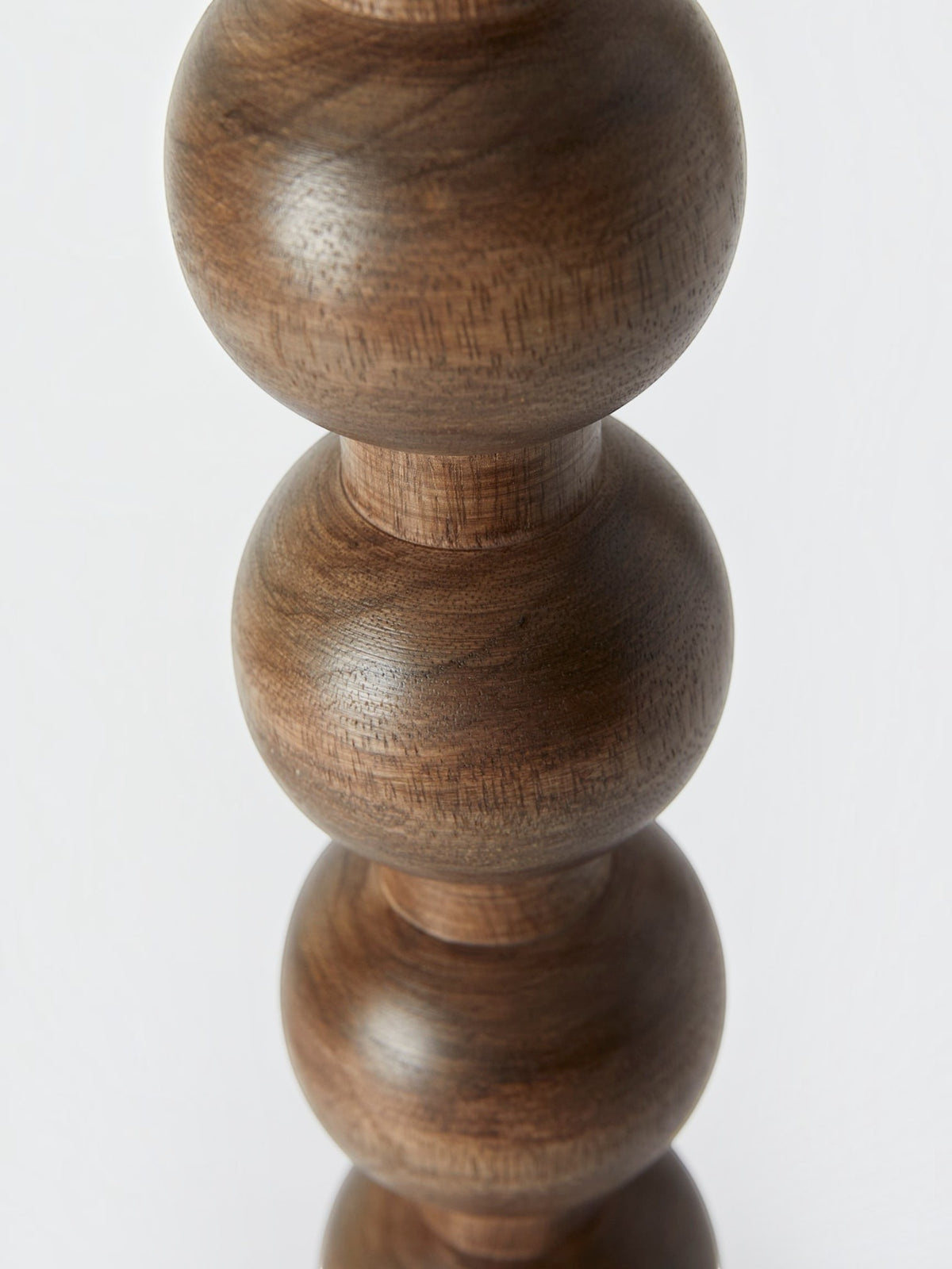 Lyckåsen Qvist 413 table lamp base in brown walnut wood with a stacked spherical design