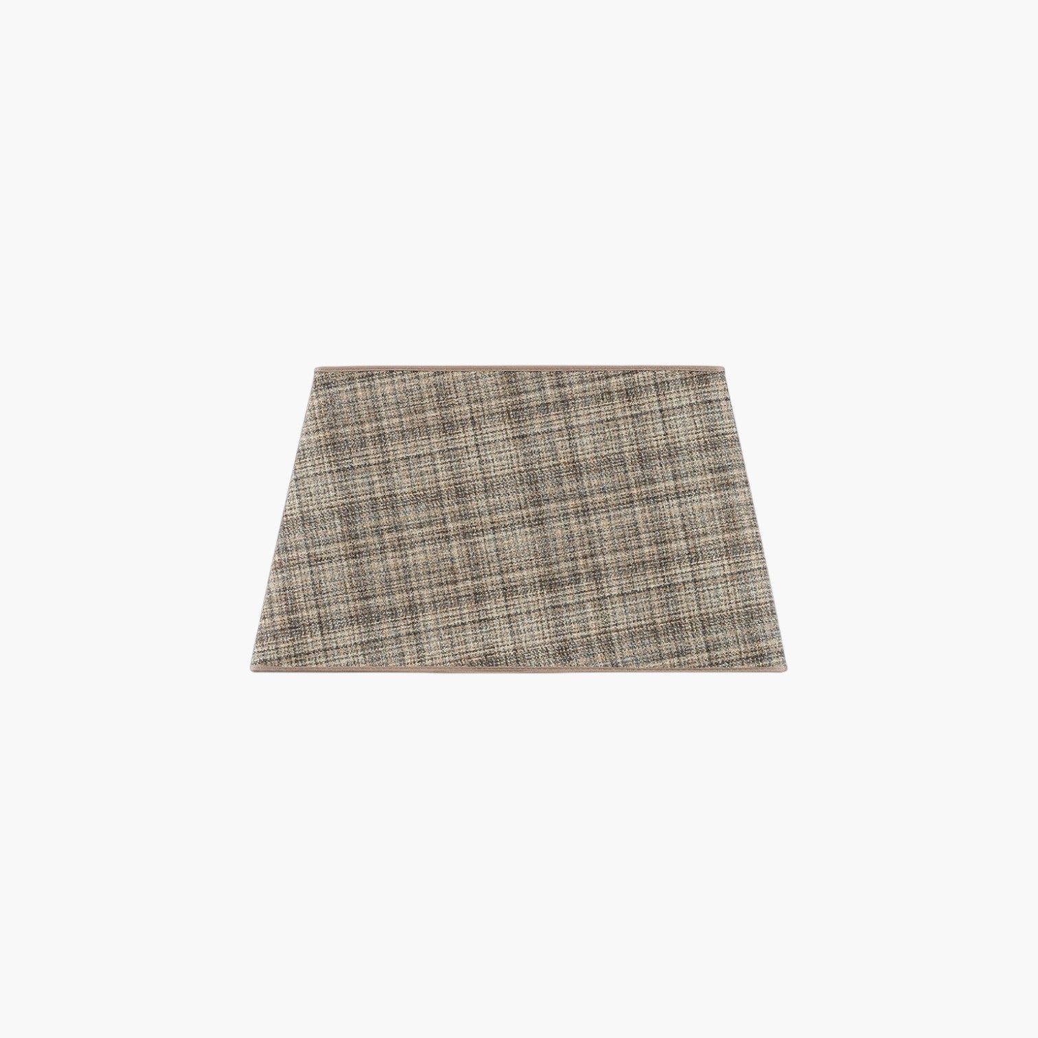Lyckåsen rectangular lampshade in brown plaid fabric with a modern geometric pattern for table or floor lamps.