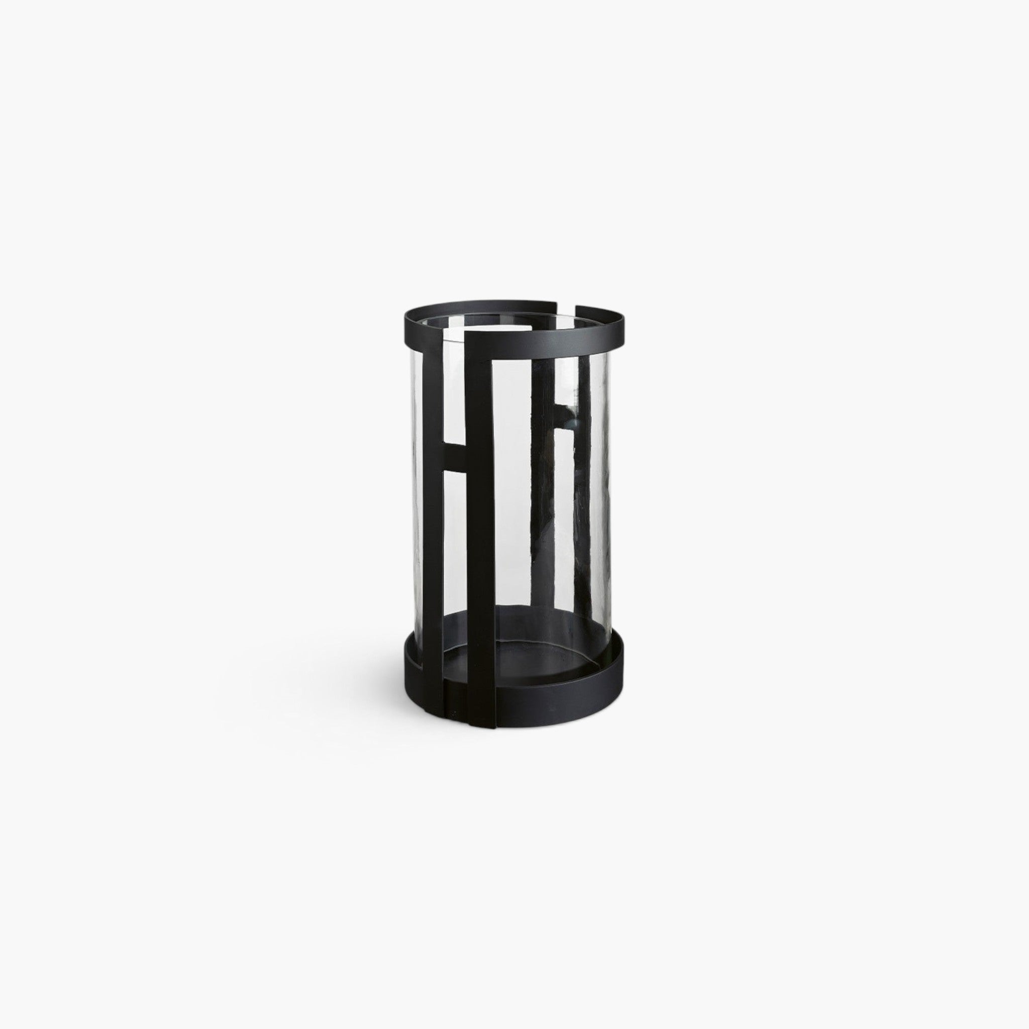 Lyckåsen Santino 24cm black outdoor lantern made of powder-coated metal and hand-blown glass