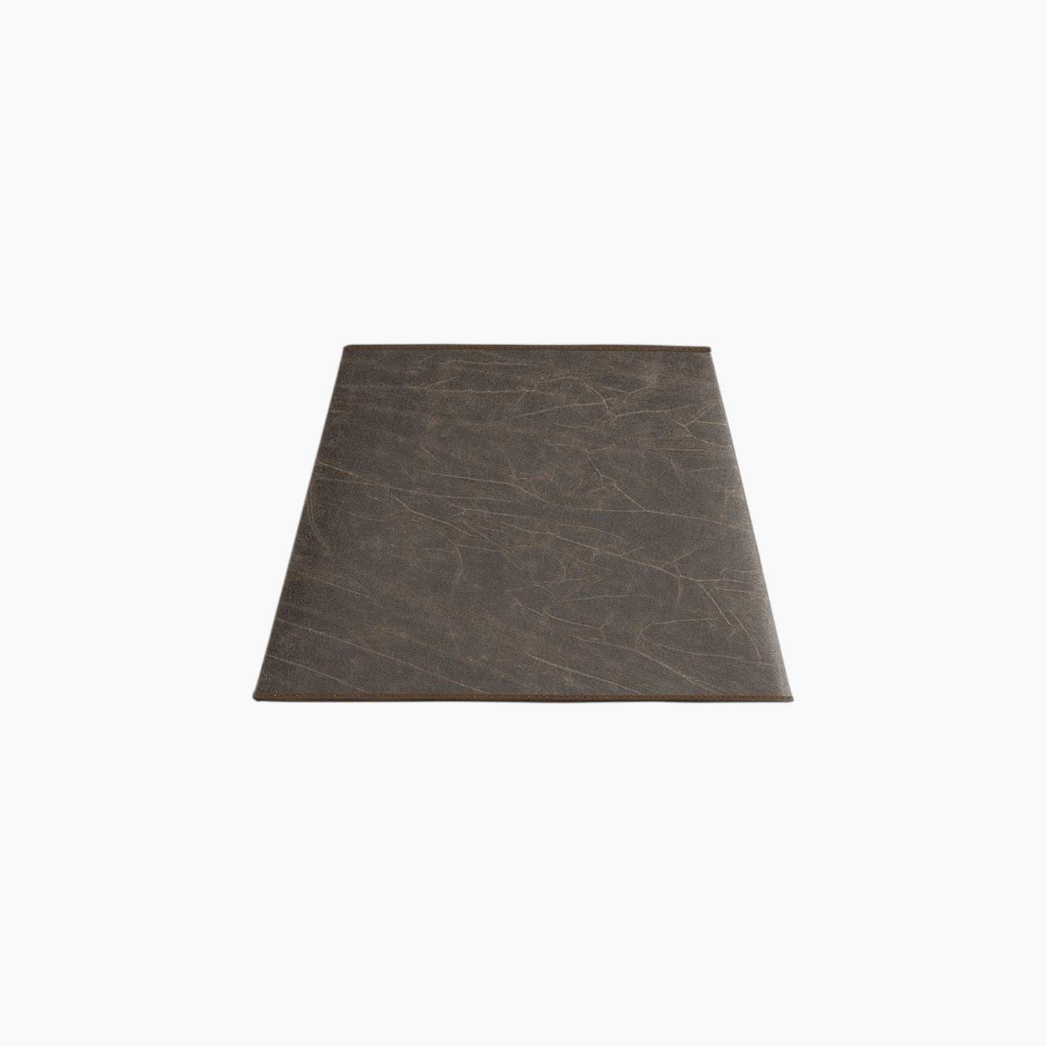 Lyckåsen Shade Square lampshade in pale brown leather with a geometric design for table or floor lamps.