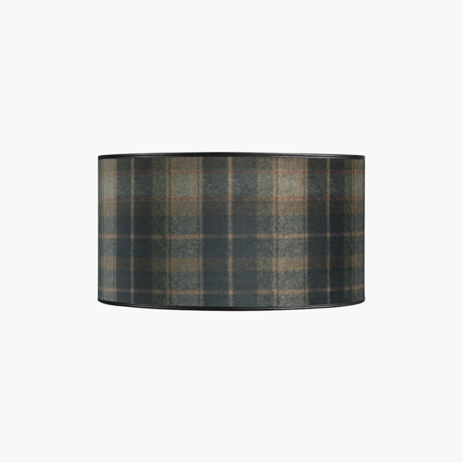 Lyckåsen Shade Cylinder lampshade in Tarland plaid fabric with a classic drum shape for table or floor lamps.