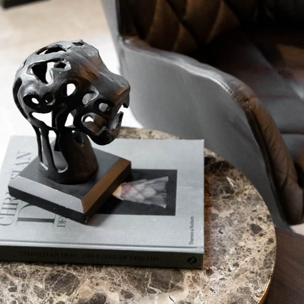 Panther staty Antique Black / Bronze